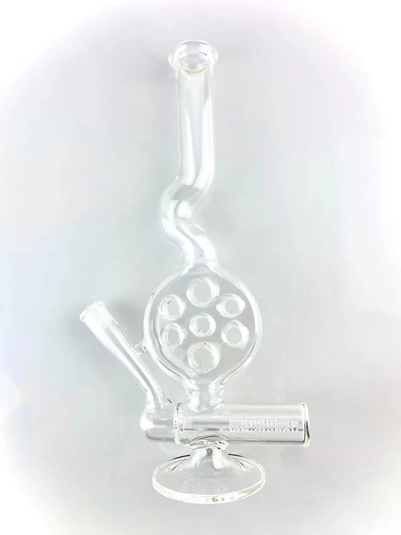 swiss perc with a incycler 1 inline perc 18 inches 18mm custom new design add a clear horn bowl as a gift