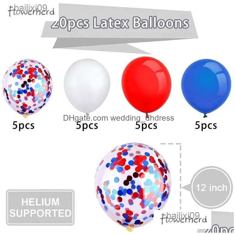 party decoration patriotic decoration set 34 pack american independence day party supplies latex confetti balloon 4th of july party decorations