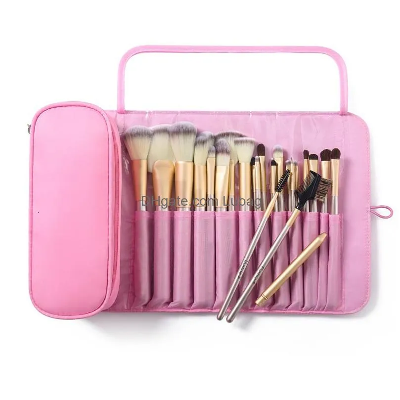 cosmetic bags cases makeup bag womens brush travel organizer brushes fold tools rolling waterproof nylon case 230520