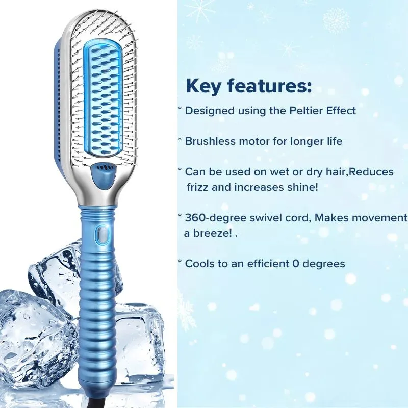 Hair Straighteners Professional Cold Air Comb Ice Therapy Negative Ion Perm Straightener 0 Degree Freezing Straightening Brush 230923