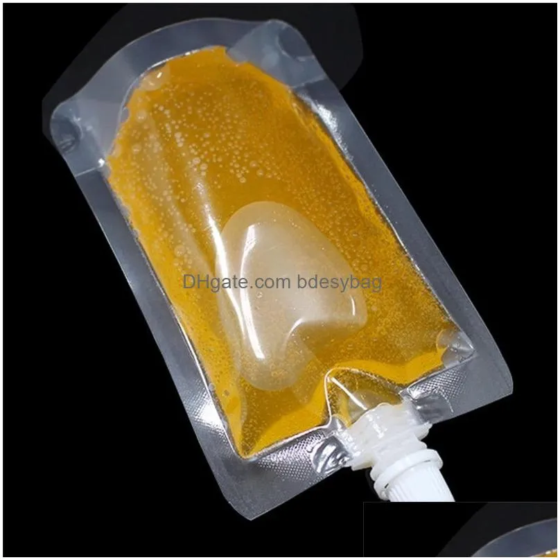 Packing Bags Wholesale Drink Pouches Stand-Up Packaging Bag Sealing Storage Disposable Milk Stand Up With Nozzle For Beverage 50-500Ml Dhxha