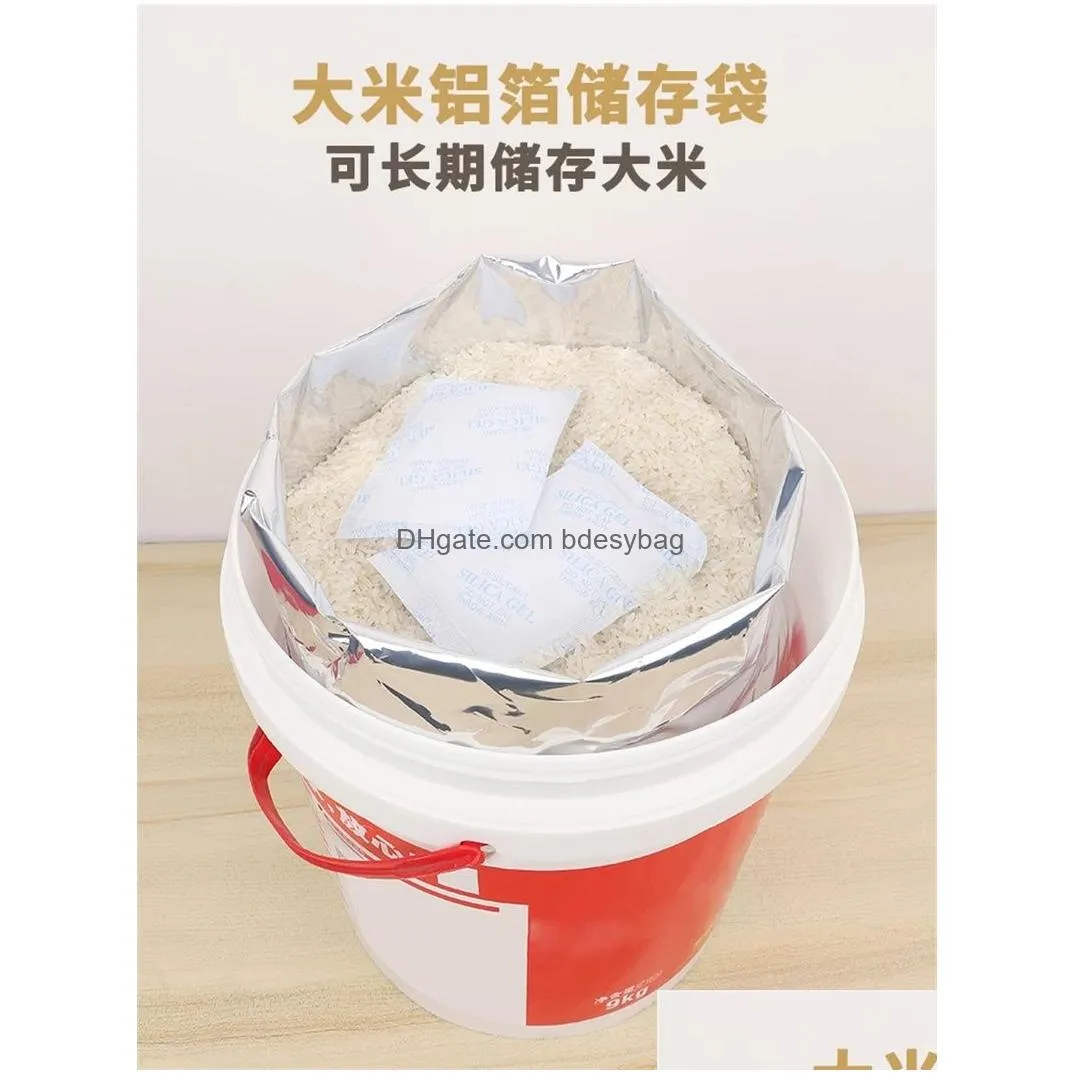 Packing Bags Wholesale 5 Gallon Aluminum Foil Bag For Food Storage Stand-Up Zipper Resealable Heat Sealable Drop Delivery Office Schoo Dhokb