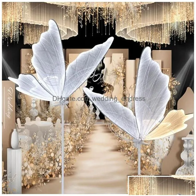 party decoration light butterflies floor led lace lamp romantic creative hanging butterfly lamps road load walkway on stage lights. dr