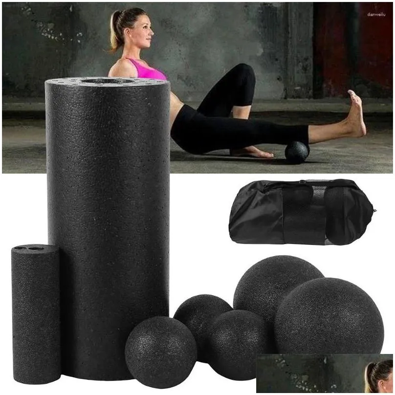 Yoga Blocks 3/5pcs Massage Roller&fitness Ball Foam Roller Set For Back Pain Self-myofascial Treatment Pilates Muscle Release