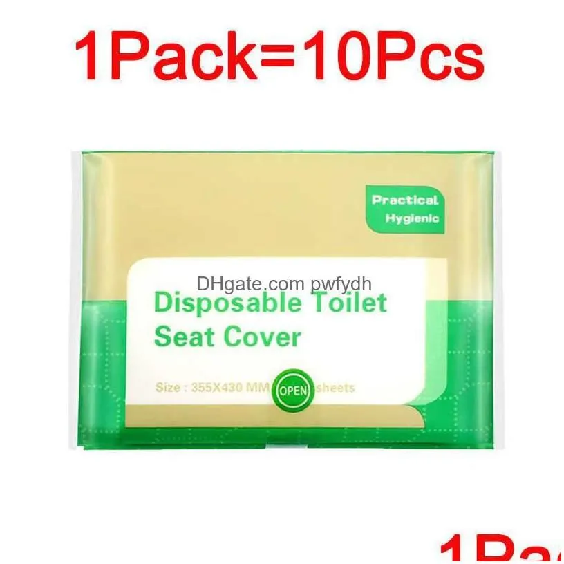 Toilet Seat Covers Ers 50/1Pcs Portable Disposable Er Paper Waterproof Soluble Water Type Travel/Cam El Bathroom Accessory Drop Deli