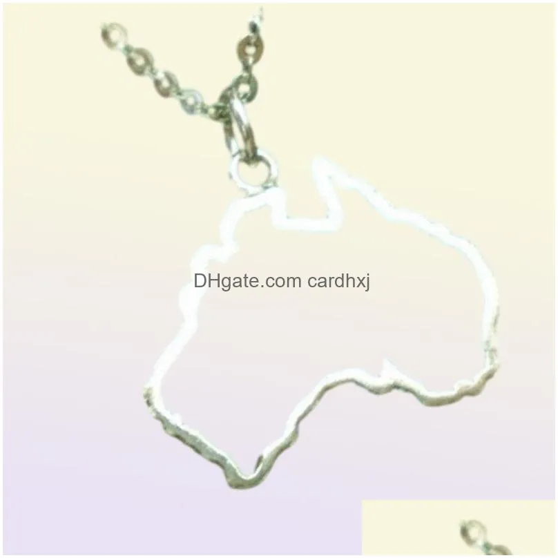 Pendant Necklaces 5Pcs Outline Lia Map Necklace - Sydney Melbourne Perth Brisbane Tasmania Geek City Geographic Jewelry9506834 Drop De Dhjyx