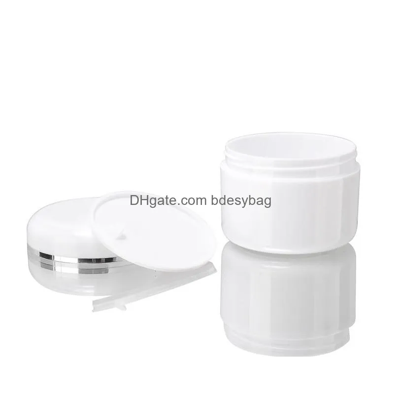 Packing Bottles Wholesale White Portable Refillable Cosmetic Plastic Jars Travel Face Cream Lotion Container Empty Makeup Jar Drop Del Dhdok