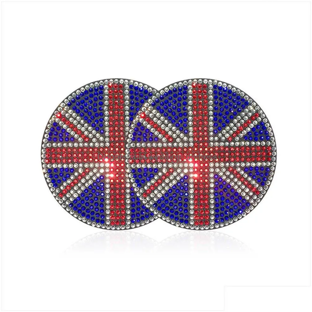  british flag car accessories non-slip water coaster one-button start decoration cover violent bear door anti-collision sticker