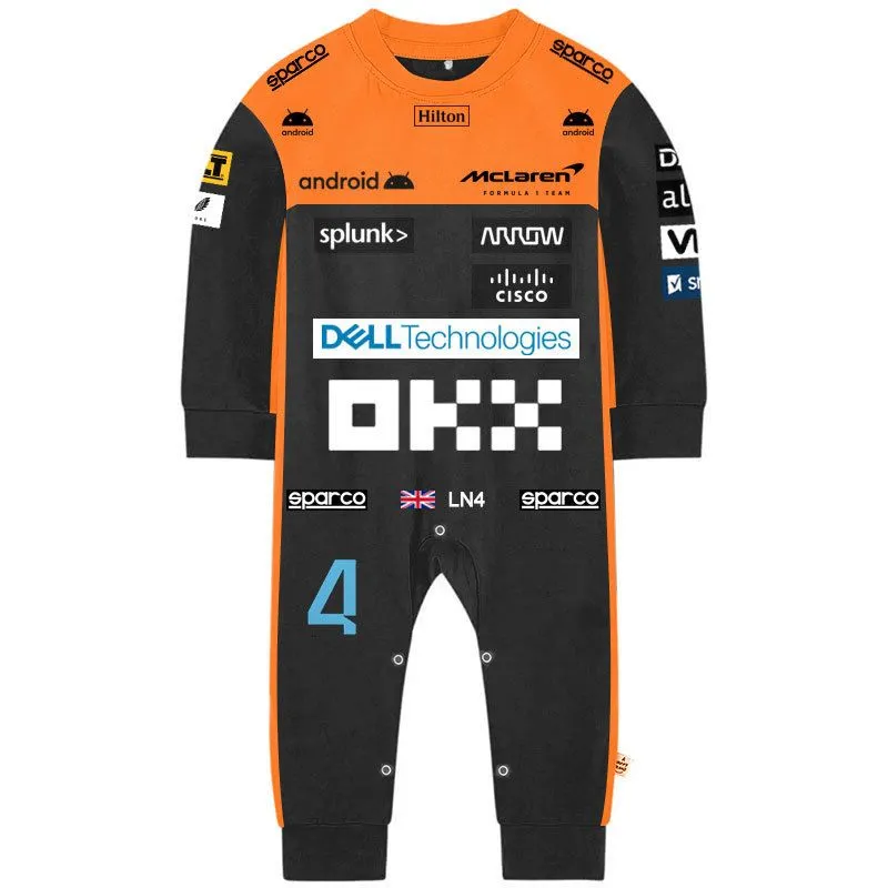 Formula Rompers Jumpsuit McLaren Baby One Racing Bay Racing Boys And Girls` Bailey Spring And Autumn Long Sleeves 236h