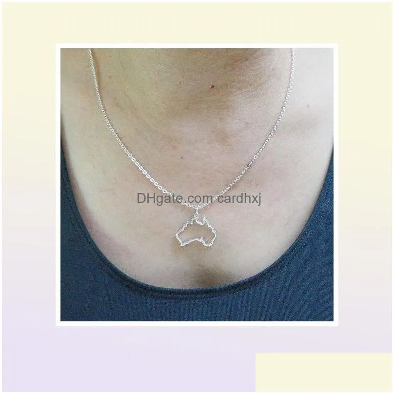 Pendant Necklaces 5Pcs Outline Lia Map Necklace - Sydney Melbourne Perth Brisbane Tasmania Geek City Geographic Jewelry9506834 Drop De Dhjyx