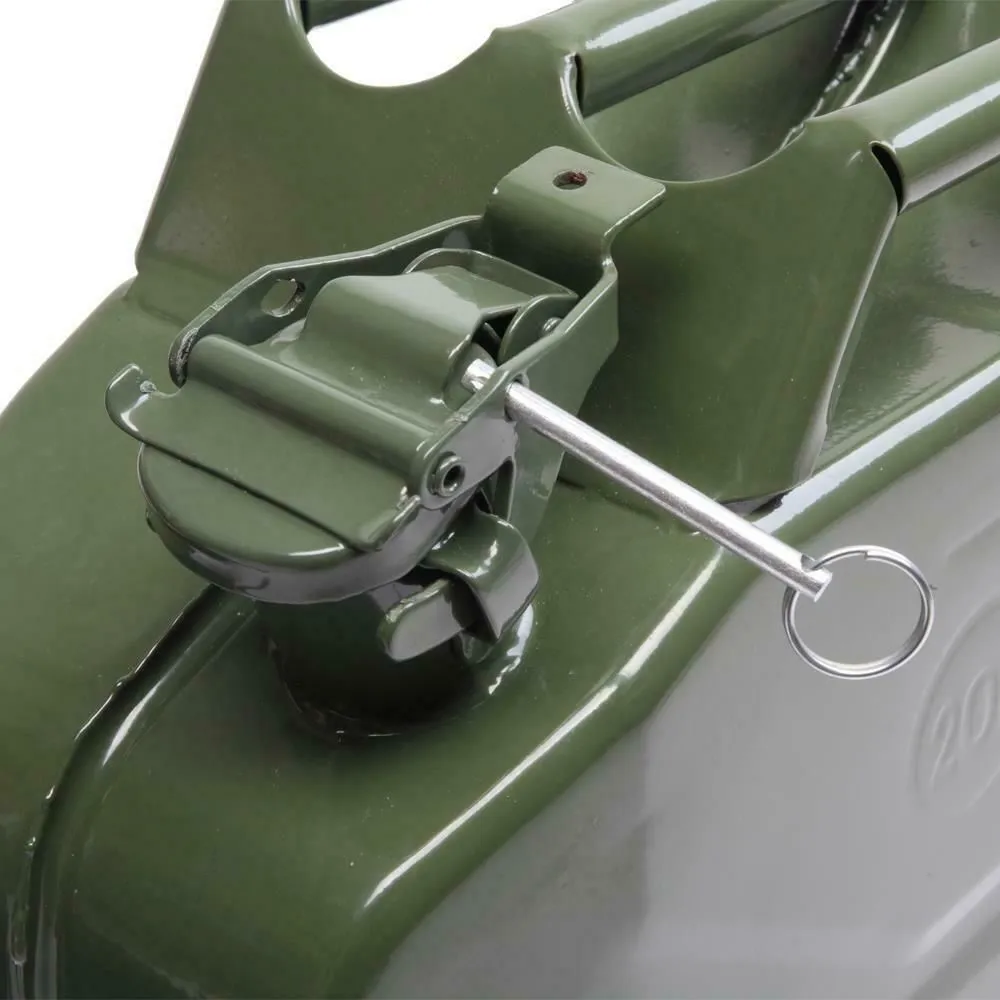 Jerry Can 5 Gal 20L Steel Gasoline Gas Fuel Tank Military Emergency Portable New 263O