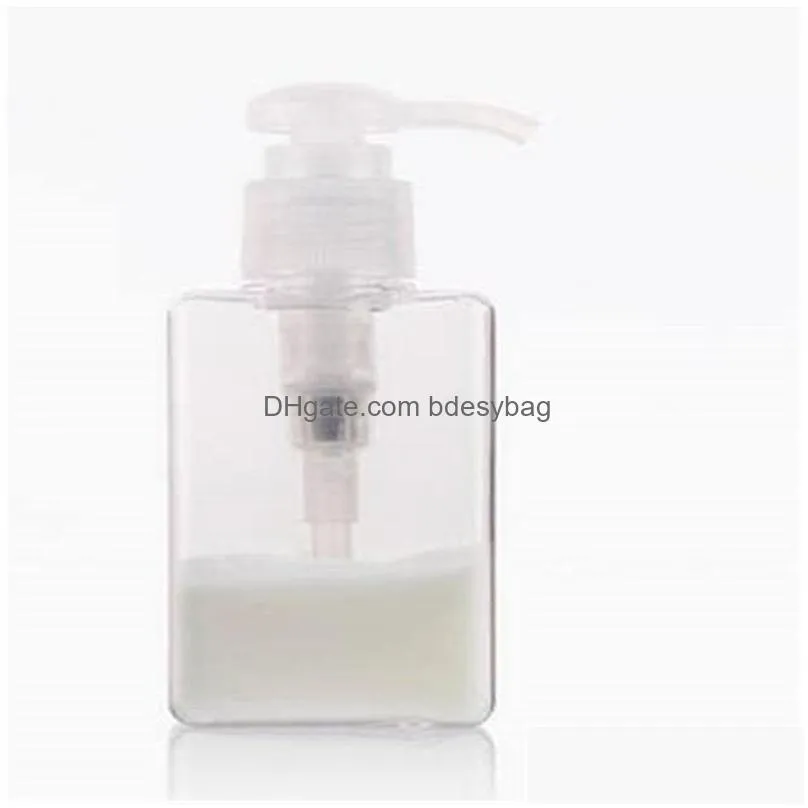 Packing Bottles Wholesale 100Ml Refillable Empty Plastic Pump Lotion Storage Container Dispenser For Makeup Cosmetic Bath Shower Shamp Dhehv