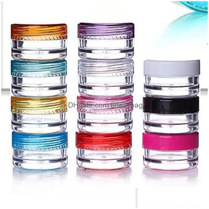 Packing Bottles Wholesale 3G 5G Empty Cosmetic Container Plastic Bottle Jars Small Pot With Screw Cap Lid For Makeup Eye Shadow Jewelr Dhknx