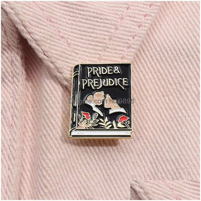 pride and prejudice book enamel pins romantic story film brooches lapel badge creative personlity pin accessories gift for fans