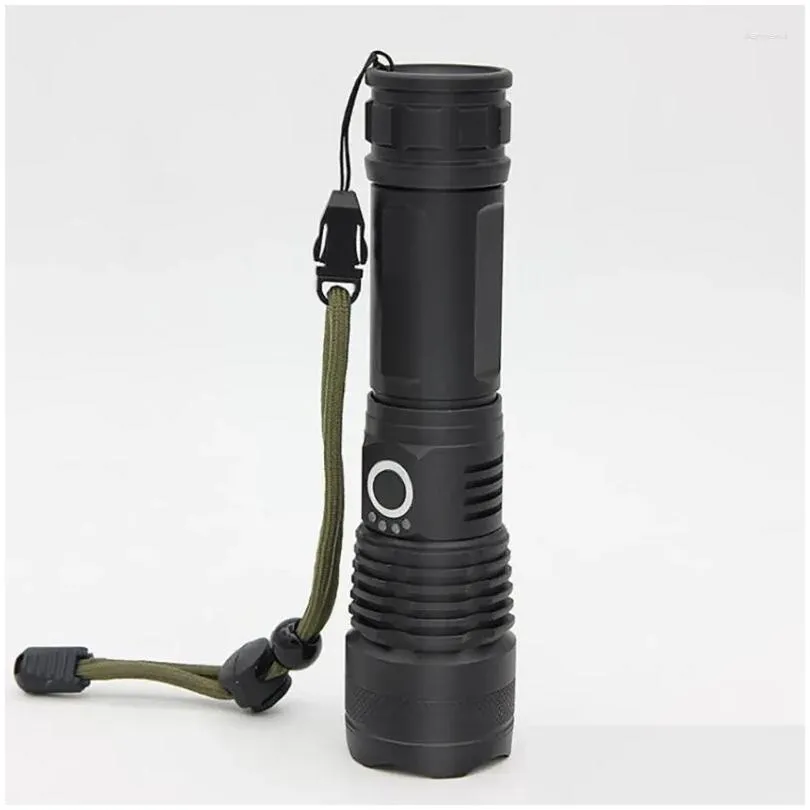 Flashlights Torches USB Rechargeable P50 LED Pocket Super Bright Outdoor Torch Charging Indicator Zoomable 5 Light Modes