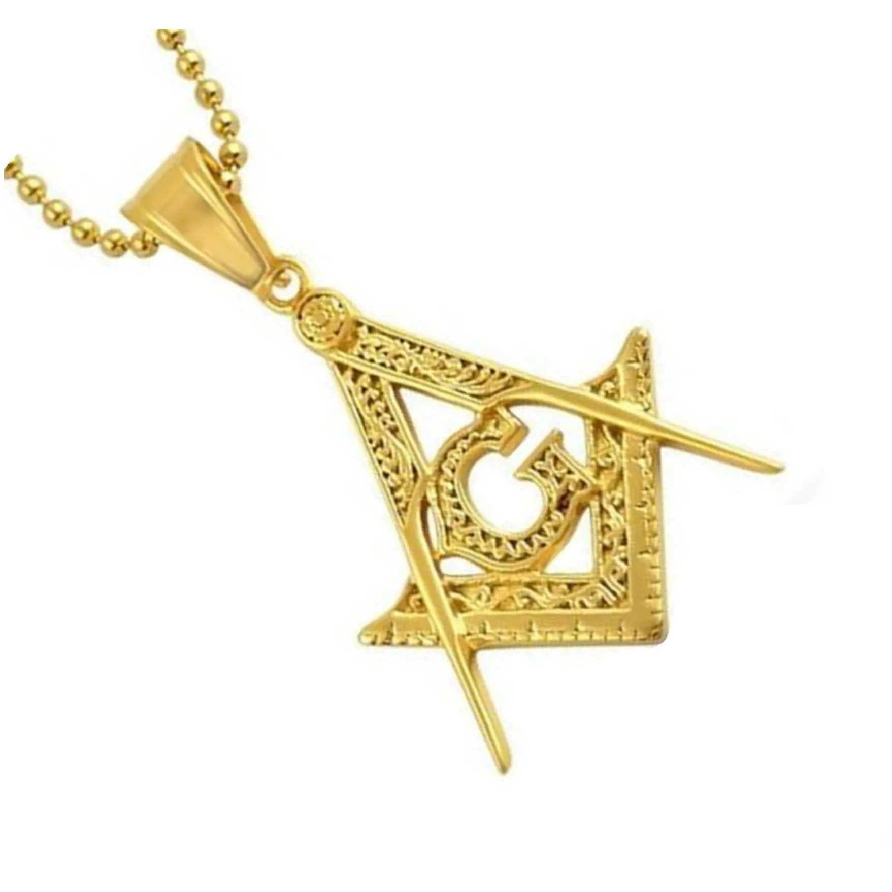 Pendant Necklaces 316 Stainless Steel Mason Signet Masonic Necklace Pendants Ag Emblem Charm Jewelry For Men Drop Delivery Dha4O