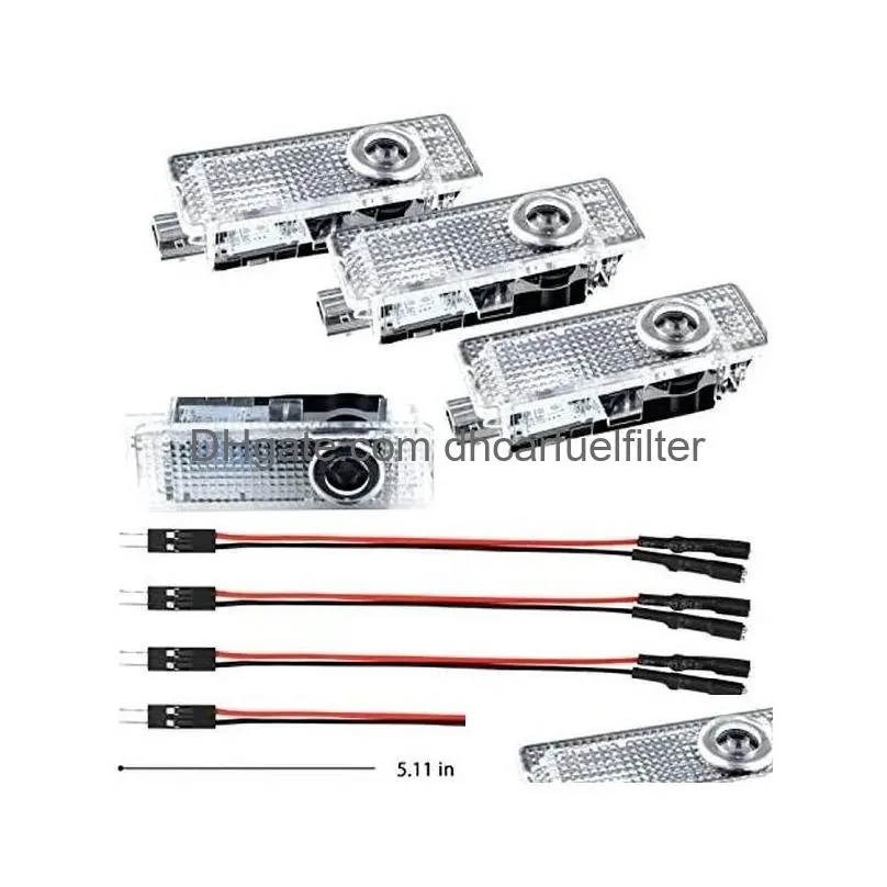 4pcs/lot led car door light projector courtesy laser welcome logo lights lamps accessories for audi bmw