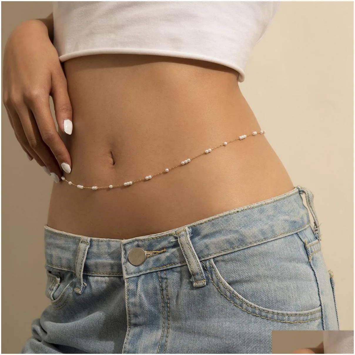belly chains boho mtilayer chain womens simple y crystal beads body bikini beach waist summer jewelry gift drop delivery otbvy