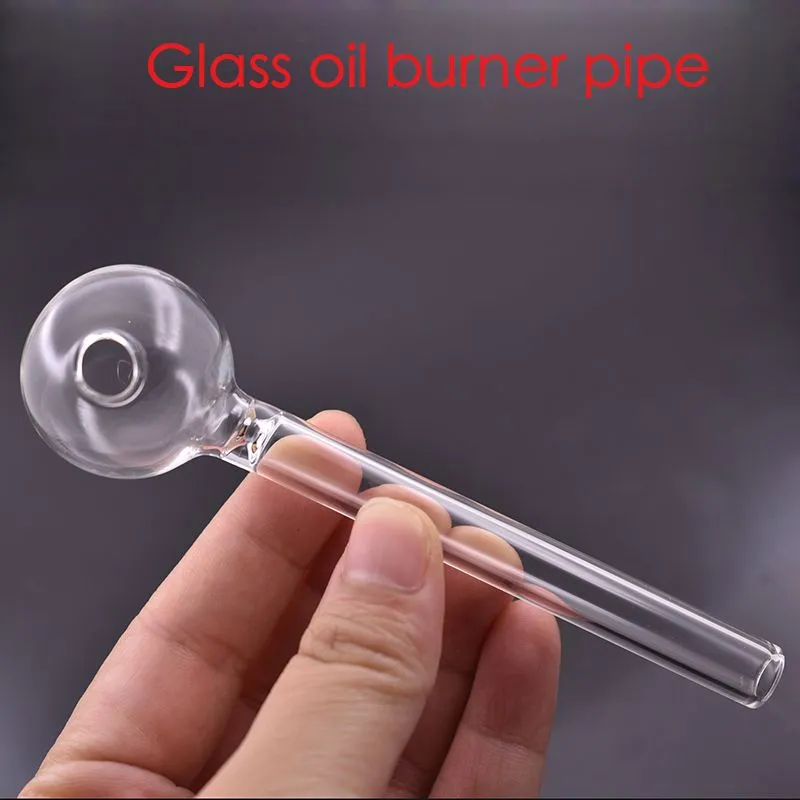 Wholesale Clear Glass One Hitter Bat Cigarette Holder Glass filters tip hand 12cm Thick heady oil burner pipe