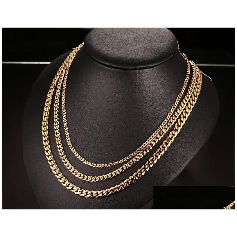 chains fashion jewel stainless steel designer necklace men necklaces women 18k gold titanium man luxury drop delivery jewelry pendant