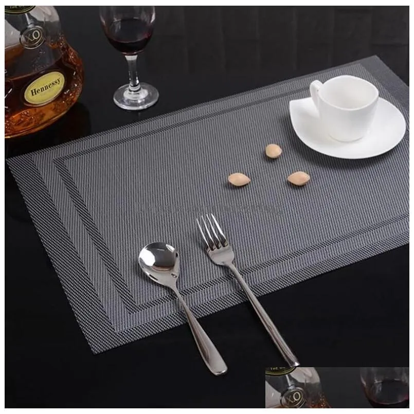 Mats & Pads Placemats Pvc Dining Table Mat Heat Insation Stain Resistant Placemat Anti Slip Washable Pad Restaurant Place Drop Deliver Dh4Qp