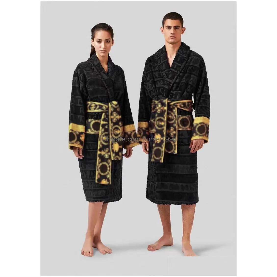 Men`S Raincoats 8 Colors 100% Cotton Top Quality Women Men Bath Robe European And American Style Supplies F M L Xl Xxl 3Xl 4Xl Drop De Dh0L5