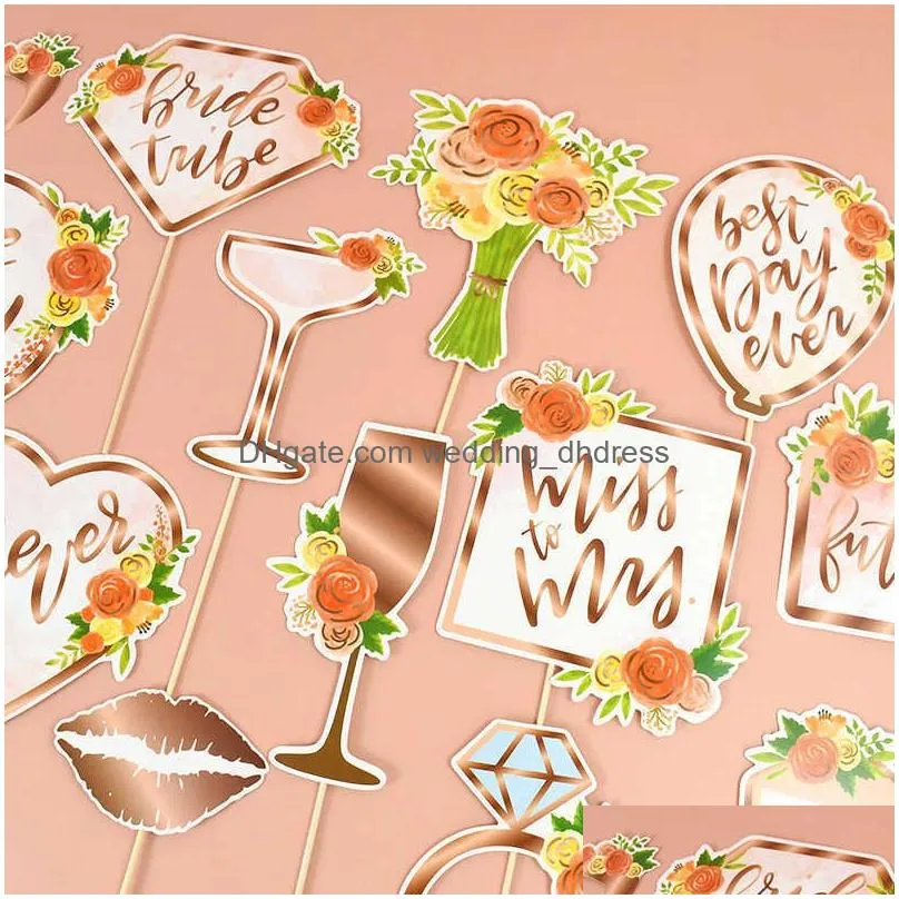  team bride wedding p o booth props glasses bachelorette hen party decoration supplies bride to be just married p obooth gift