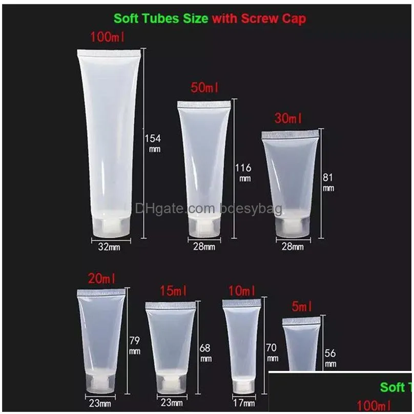 Packing Bottles Wholesale 15Ml 20Ml 30Ml 50Ml 100Ml Frosted Bottle Reusable Plastic Empty Cosmetic Soft Tubes Container Screw Cap Loti Dhha9