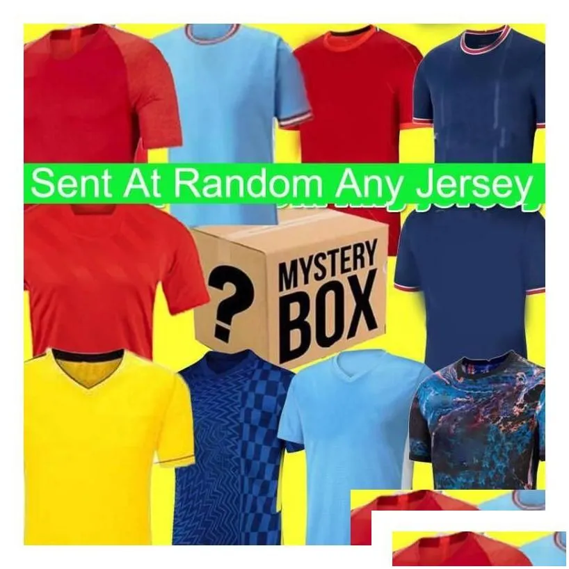 Soccer Jerseys Mystery Box Clearance Promotion 18/19/20/21/21 Season Thai Quality Football Shirts Tops All New Wear Drop Delivery Spor