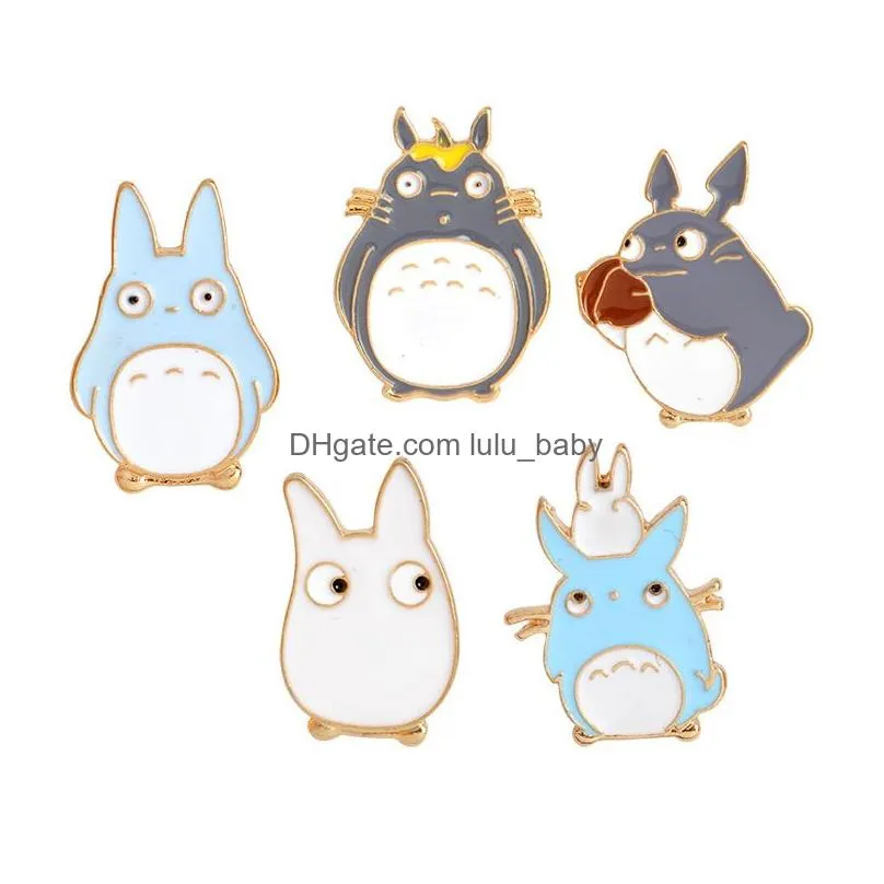 cartoon animal little penguin kitten enamel brooches pins animal kids cute kawaii metal badge for women fashion jewelry