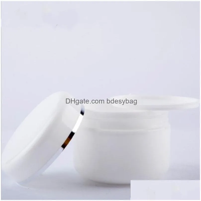 Packing Bottles Wholesale White Portable Refillable Cosmetic Plastic Jars Travel Face Cream Lotion Container Empty Makeup Jar Drop Del Dhdok