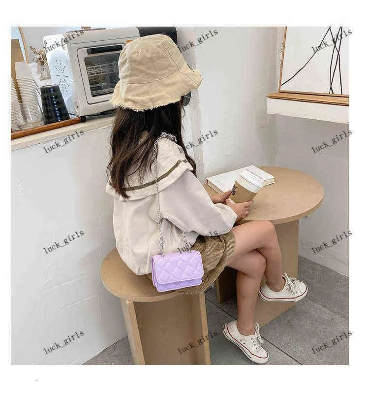 Children Designer Handbag New Girl Princess PU Chain Messenger Bag Kids Fashion Metal Chain Single Shoulder Change Purse C6547