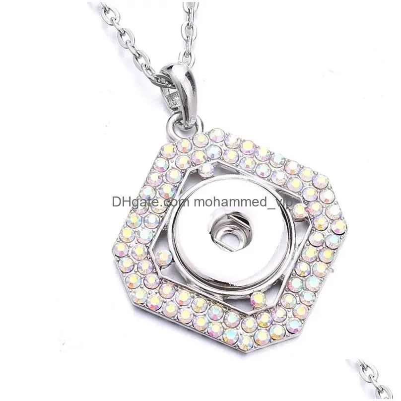 pendant necklaces sublimation button zircon flower pendants necklace consumable 20pcs/lot