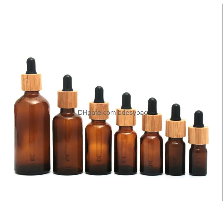 Packing Bottles Wholesale Empty Skin Care Dropper For Cosmetics Essential Oil Toner Bottle Amber Clear Glass Packaging Drop Delivery O Dhe5I