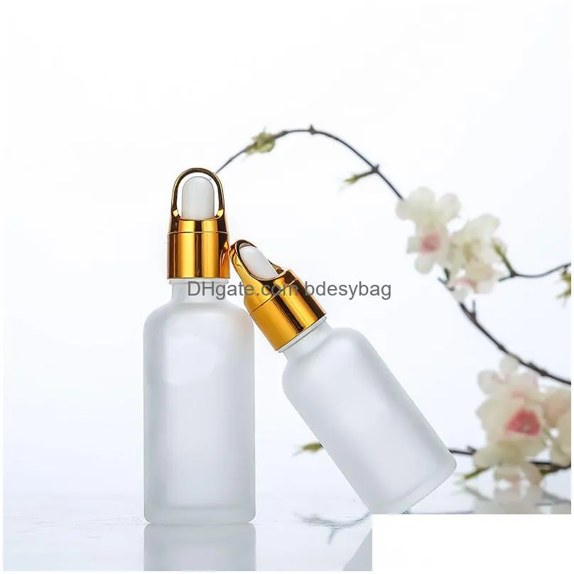 Dropper Bottles Wholesale Frosted Glass Bottle Empty  Oil 5Ml 10Ml 15Ml 20Ml 30Ml 50Ml Drop Delivery Office School Business I Dhcry