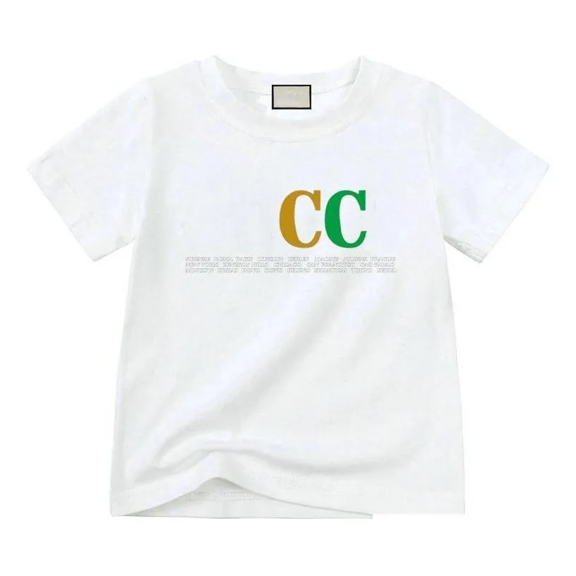 t-shirts in stock child tshirt white short sleeve toddler tee kid designer t shirt boys girls round neck pure cotton classic printing