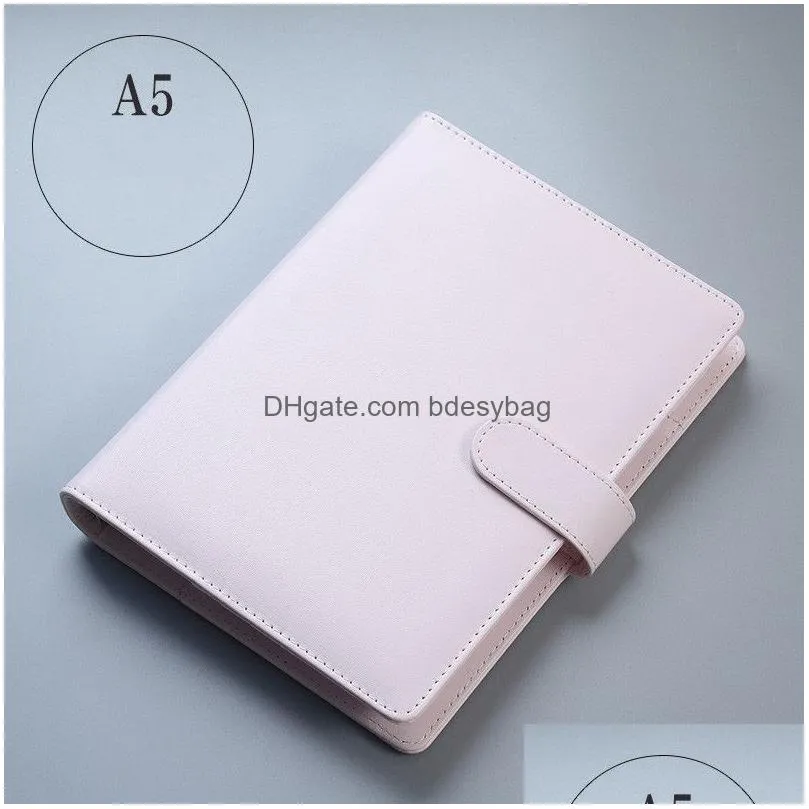 Notepads Wholesale Pu Leather Er Notebook Clip A5 A6 Empty Notebooks Ers Without Paper Faux Leathers Case Spiral Planners For Filler D Dhgq3