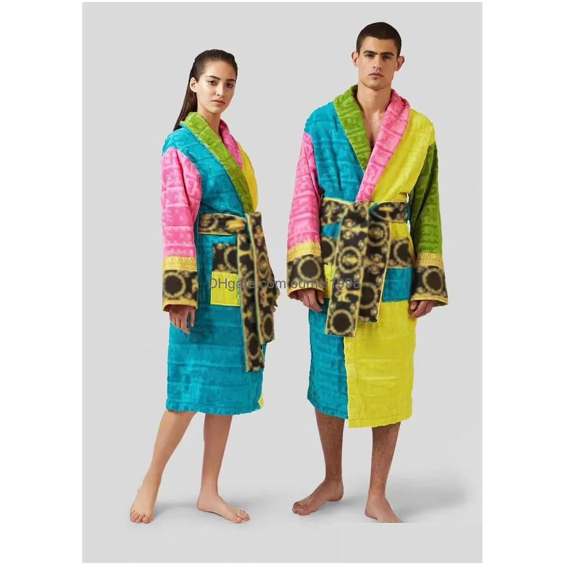 Men`S Raincoats 8 Colors 100% Cotton Top Quality Women Men Bath Robe European And American Style Supplies F M L Xl Xxl 3Xl 4Xl Drop De Dh0L5