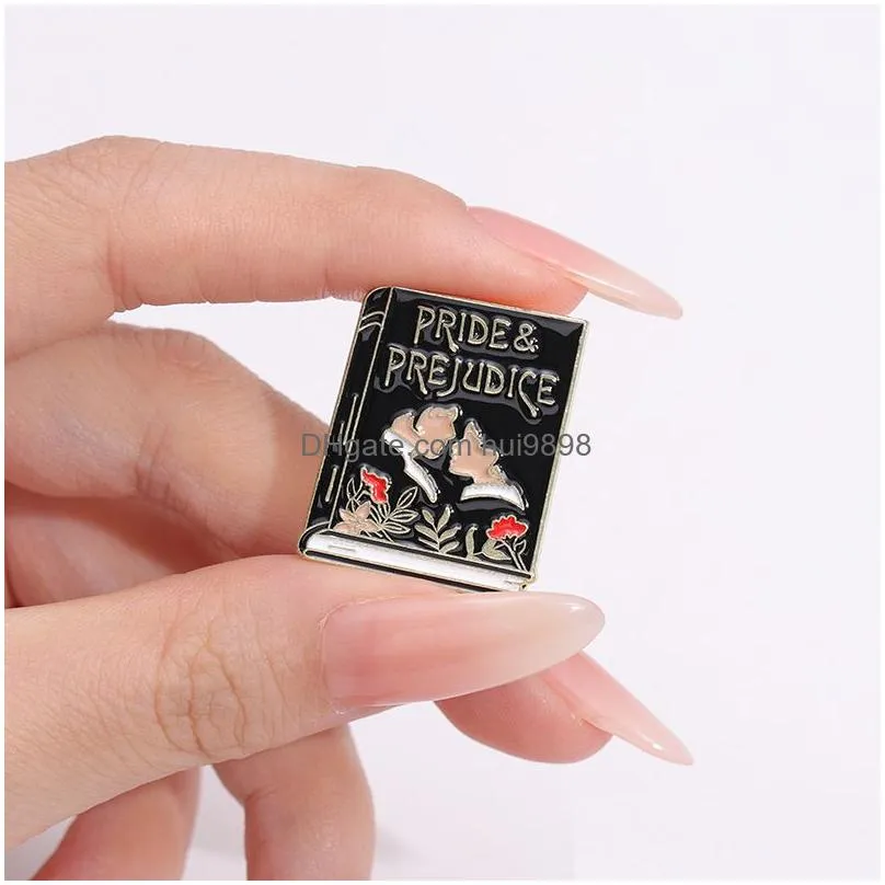 pride and prejudice book enamel pins romantic story film brooches lapel badge creative personlity pin accessories gift for fans