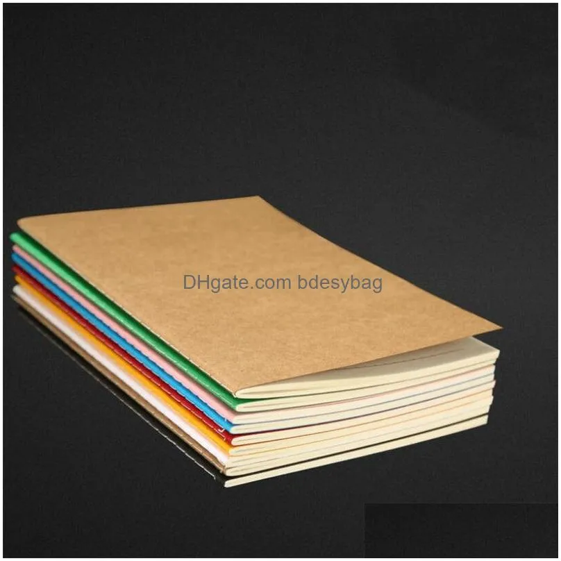 Notepads Wholesale Colorf Notebook Lined Paper Travel Journals Notebooks A5 Size 30 Sheets Stationery For Travelers Students And Offic Dheab