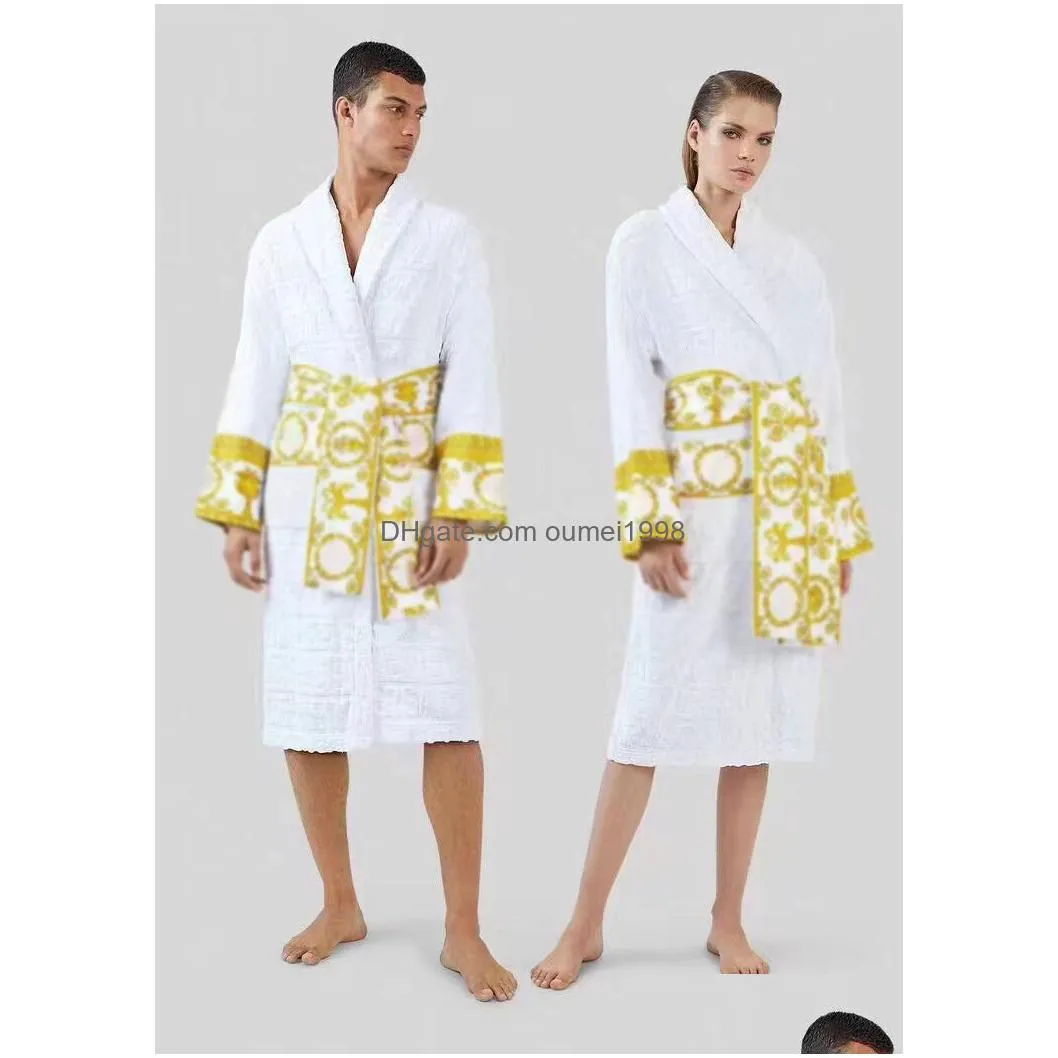 Men`S Raincoats 8 Colors 100% Cotton Top Quality Women Men Bath Robe European And American Style Supplies F M L Xl Xxl 3Xl 4Xl Drop De Dh0L5