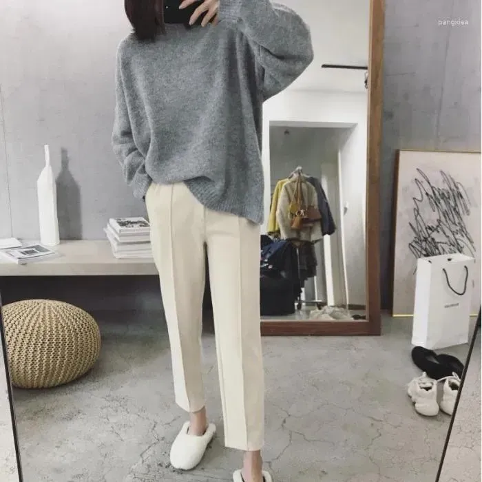 Women`s Pants 2023 Autumn And Winter Woolen Haren Little Foot Radish Thickened Casual Loose Slim Crop