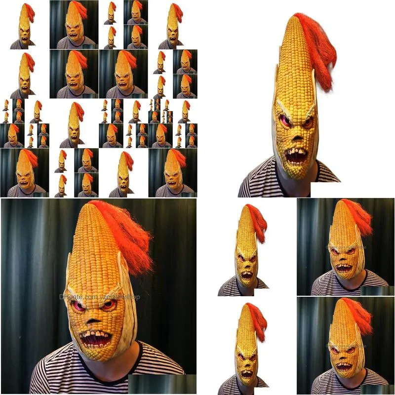corn full head mask scary adult realistic laetx party mask halloween fancy dress party masquerade masks cosplay costume7743919