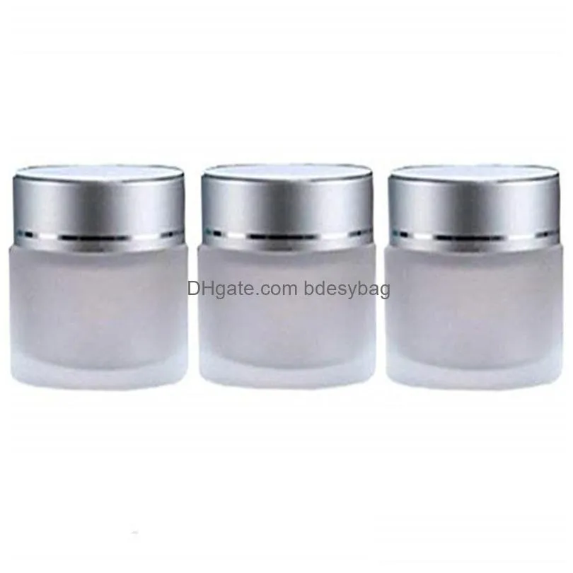 Packing Bottles Wholesale 5G 10G 15G 20G 30G 50G Frosted Glass Cosmetic Jar Empty Face Cream Storage Container Refillable Sample Bottl Dhzg4