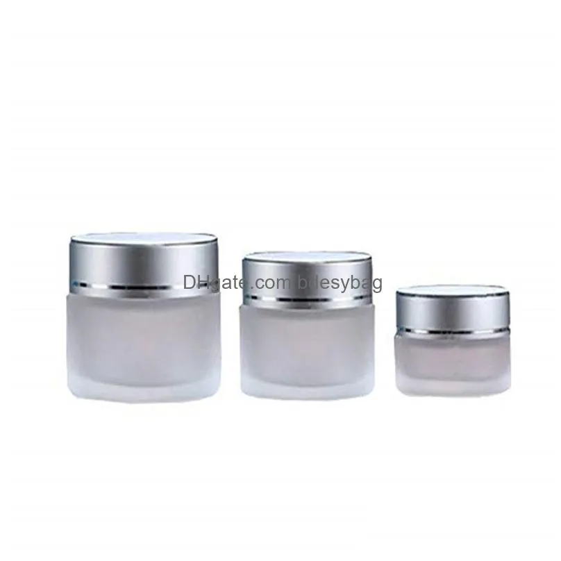 Packing Bottles Wholesale 5G 10G 15G 20G 30G 50G Frosted Glass Cosmetic Jar Empty Face Cream Storage Container Refillable Sample Bottl Dhzg4