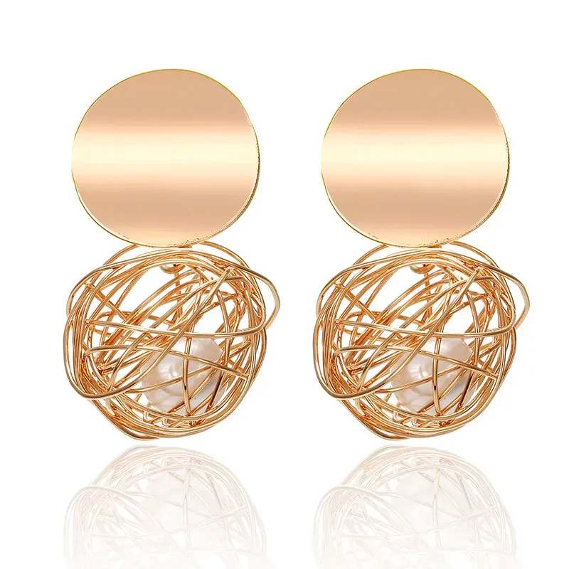 Fashion Statement Earrings 2024 Big Geometric earrings For Women Hanging Dangle Earrings Drop Earing modern Jewelry