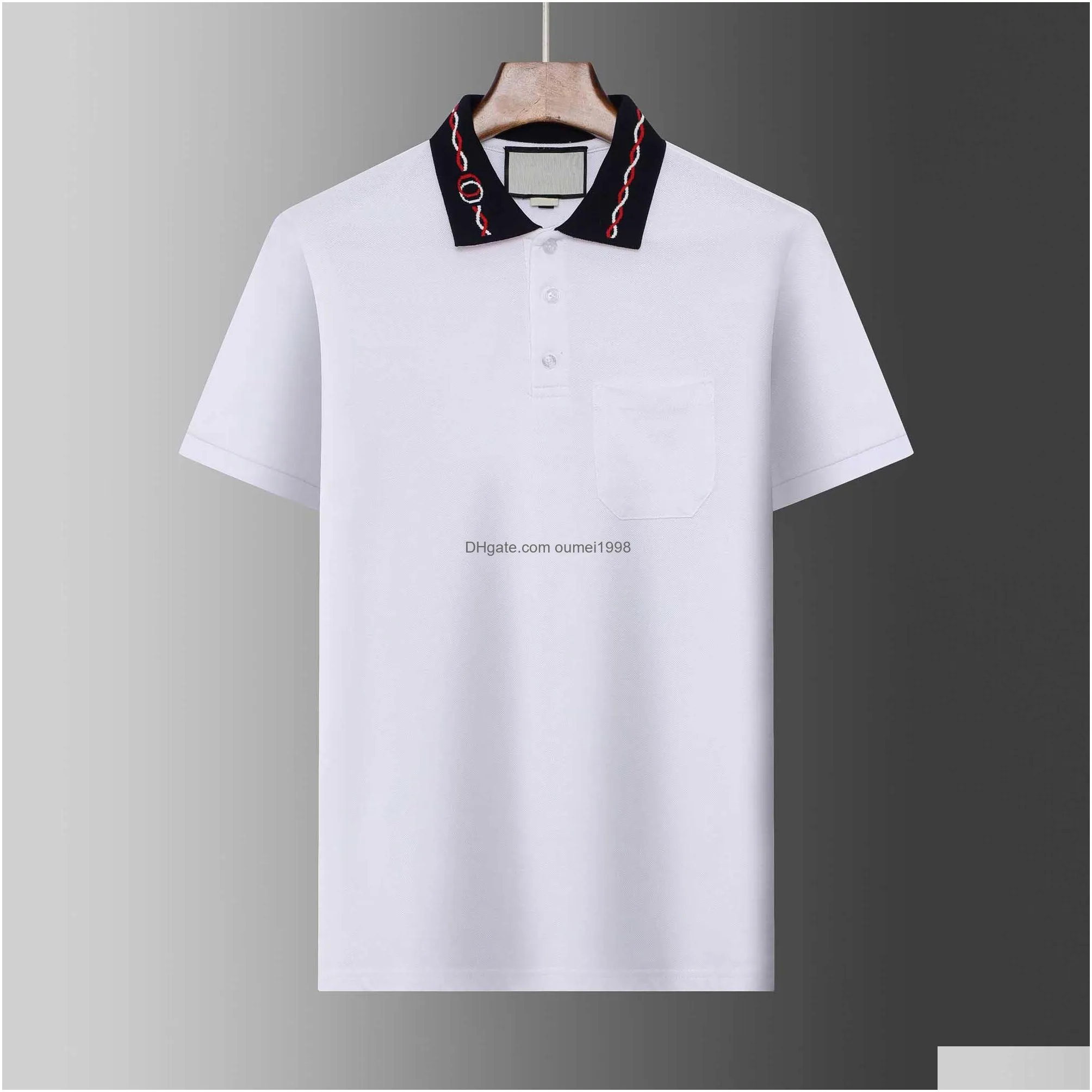 Men`S Polos New Brand Summer Men Embroidery Shirt Short Sleeves Tops Turn-Down Collar Clothing Male Fashion Casual Drop Delivery Appar Dhw26