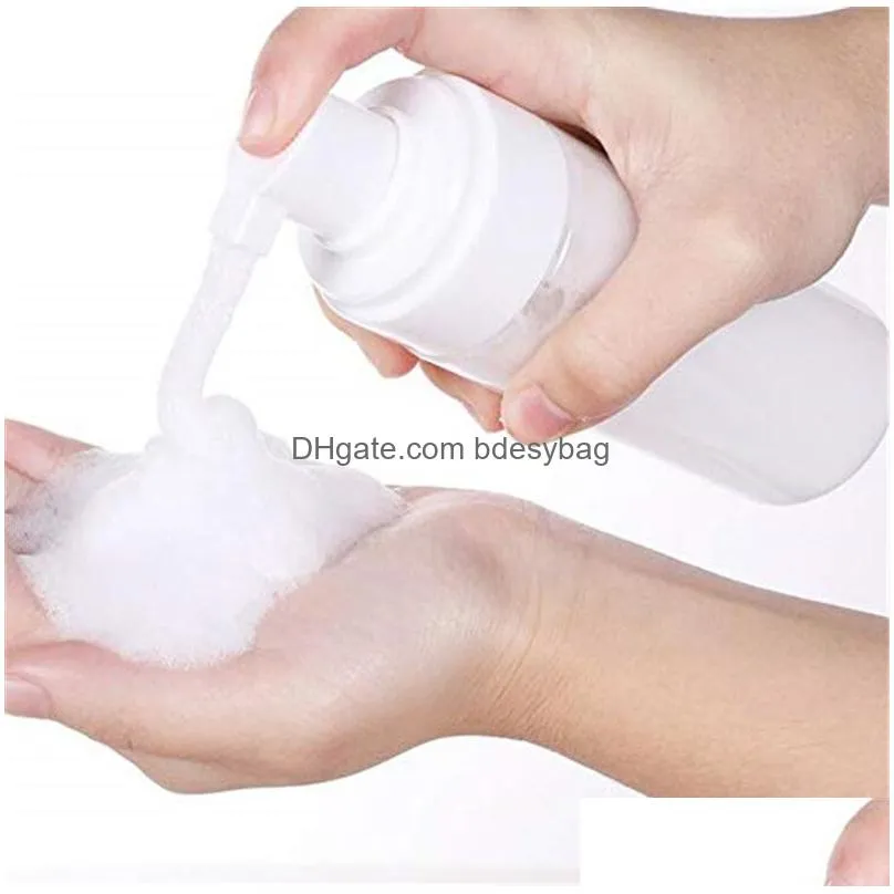 Packing Bottles Wholesale 100Ml Travel Foamer Bottle Empty Pet Plastic Foam Pump Hand Wash Soap Mousse Face Cleaner Cream Dispenser Co Dhurd