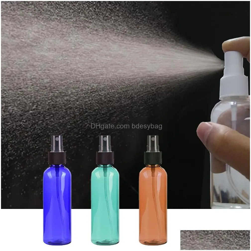 Packing Bottles Wholesale 100Ml Empty Plastic Makeup Travel Sprayer Bottle Refillable Per Container Round Shoder Spray For Cleaning Dr Dhnis