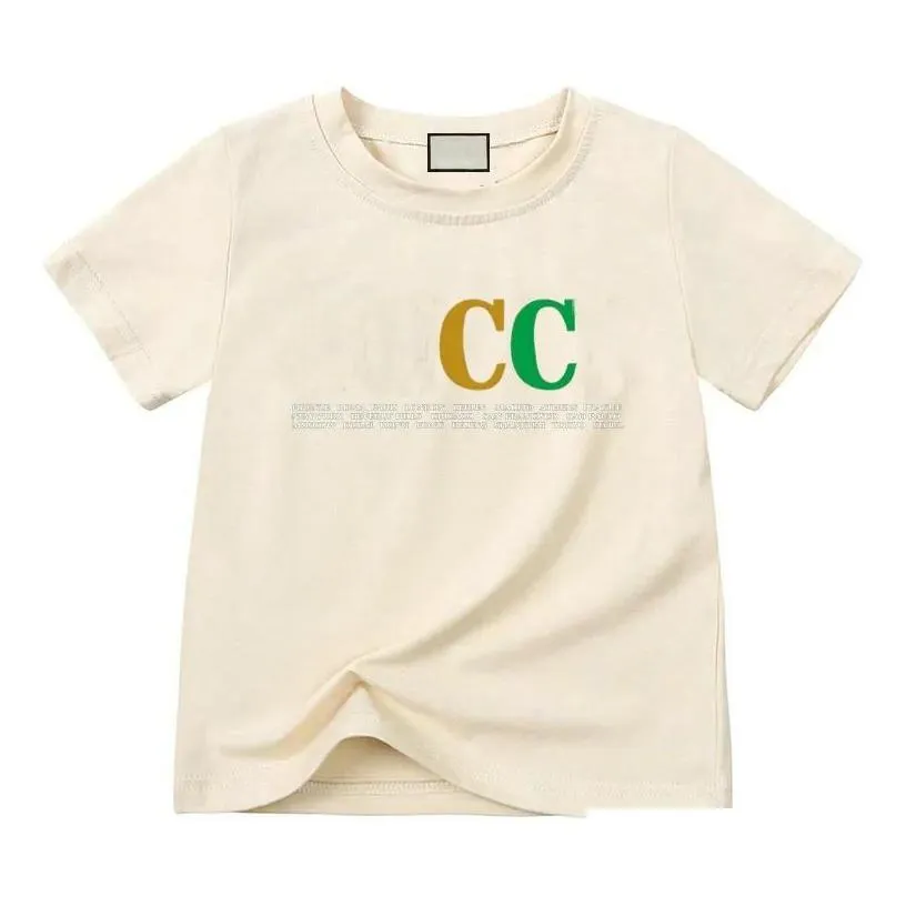 t-shirts in stock child tshirt white short sleeve toddler tee kid designer t shirt boys girls round neck pure cotton classic printing